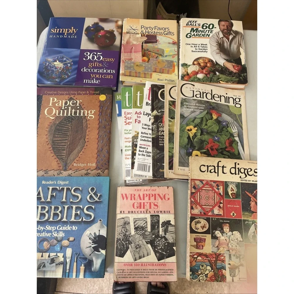 Vintage Craft Book Magazine Lot 14 Quilting Gardening Gifts‎ Hostess Hobbies BB4